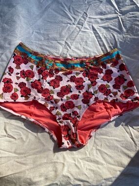 Dolce Gabbana rose tassel swim bottoms L